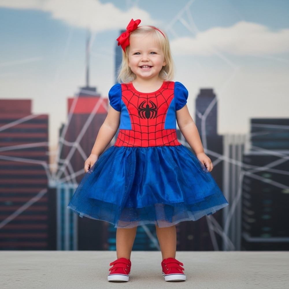 NEW Marvel Girl 3T Spiderman Dress‎ Toddler Red Blue Tutu Costume Superhero